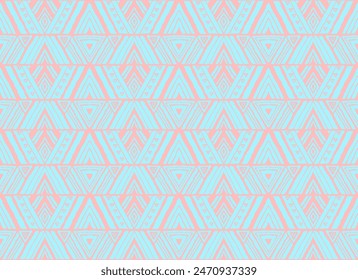 Diagonal ikat stripes. Zigzag pattern seamless. Geometric chevron abstract illustration, wallpaper. Tribal ethnic vector texture. Aztec style. Folk embroidery. Indian, Scandinavian, African rug.