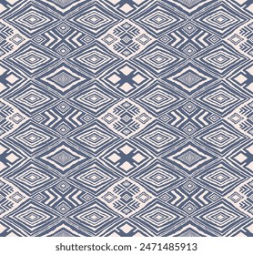 Diagonal ikat stripes. Zigzag pattern seamless. Geometric chevron abstract illustration, wallpaper. Tribal ethnic vector texture. Aztec style. Folk embroidery. Indian, Scandinavian, African rug.