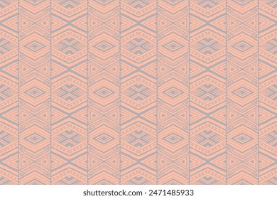 Diagonal ikat stripes. Zigzag pattern seamless. Geometric chevron abstract illustration, wallpaper. Tribal ethnic vector texture. Aztec style. Folk embroidery. Indian, Scandinavian, African rug.