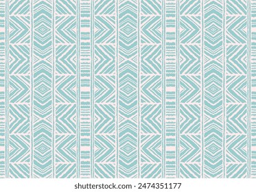 Diagonal ikat stripes. Zigzag pattern seamless. Geometric chevron abstract illustration, wallpaper. Tribal ethnic vector texture. Aztec style. Folk embroidery. Indian, Scandinavian, African rug.