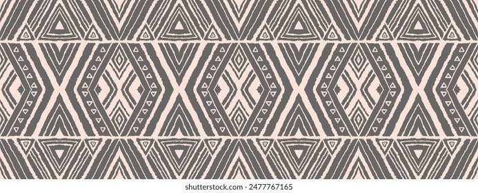 Diagonal ikat stripes. Zigzag pattern seamless. Geometric chevron abstract illustration, wallpaper. Tribal ethnic vector texture. Aztec style. Folk embroidery. Indian, Scandinavian, African rug.