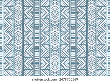 Diagonal ikat stripes. Zigzag pattern seamless. Geometric chevron abstract illustration, wallpaper. Tribal ethnic vector texture. Aztec style. Folk embroidery. Indian, Scandinavian, African rug.