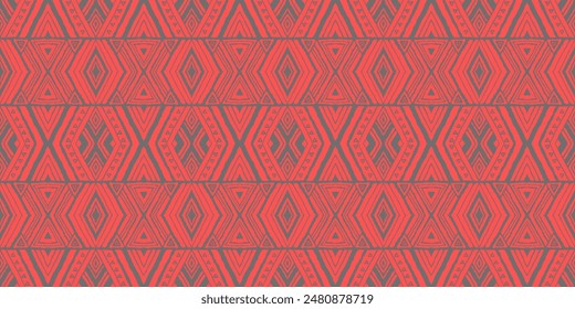 Rayas diagonales de ikat. Patrón en zigzag sin fisuras. Ilustración abstracta de chevron geométrico, Fondo de pantalla. Textura de Vector étnico tribal. Estilo azteca. Bordado de Folk. Alfombra india, escandinava, africana.