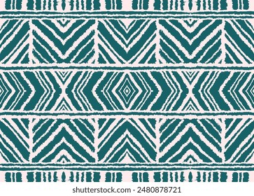 Diagonal ikat stripes. Zigzag pattern seamless. Geometric chevron abstract illustration, wallpaper. Tribal ethnic vector texture. Aztec style. Folk embroidery. Indian, Scandinavian, African rug.