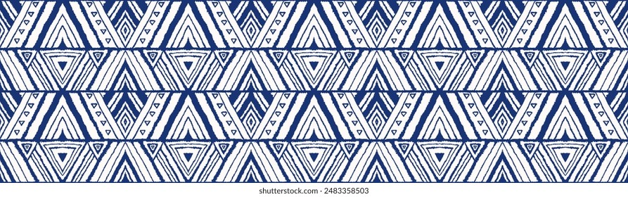 Diagonal ikat stripes. Zigzag pattern seamless. Geometric chevron abstract illustration, wallpaper. Tribal ethnic vector texture. Aztec style. Folk embroidery. Indian, Scandinavian, African rug.