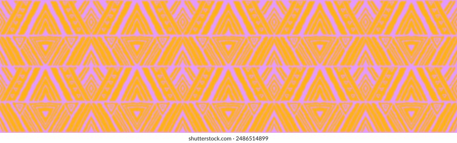 Diagonal ikat stripes. Zigzag pattern seamless. Geometric chevron abstract illustration, wallpaper. Tribal ethnic vector texture. Aztec style. Folk embroidery. Indian, Scandinavian, African rug.