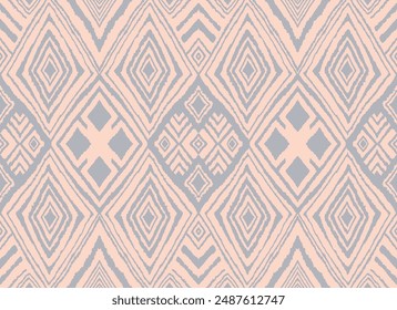 Diagonal ikat stripes. Zigzag pattern seamless. Geometric chevron abstract illustration, wallpaper. Tribal ethnic vector texture. Aztec style. Folk embroidery. Indian, Scandinavian, African rug.