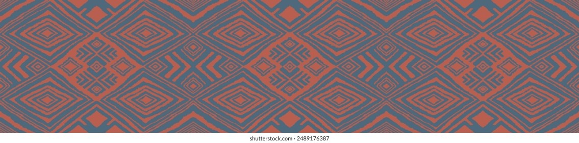 Diagonal ikat stripes. Zigzag pattern seamless. Geometric chevron abstract illustration, wallpaper. Tribal ethnic vector texture. Aztec style. Folk embroidery. Indian, Scandinavian, African rug.