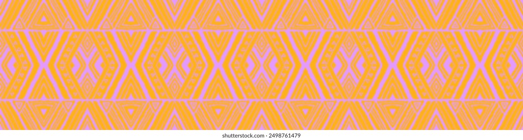 Diagonal ikat stripes. Zigzag pattern seamless. Geometric chevron abstract illustration, wallpaper. Tribal ethnic vector texture. Aztec style. Folk embroidery. Indian, Scandinavian, African rug.