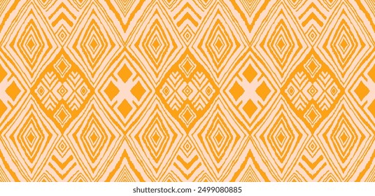 Diagonal ikat stripes. Zigzag pattern seamless. Geometric chevron abstract illustration, wallpaper. Tribal ethnic vector texture. Aztec style. Folk embroidery. Indian, Scandinavian, African rug.