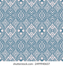 Diagonal ikat stripes. Zigzag pattern seamless. Geometric chevron abstract illustration, wallpaper. Tribal ethnic vector texture. Aztec style. Folk embroidery. Indian, Scandinavian, African rug.