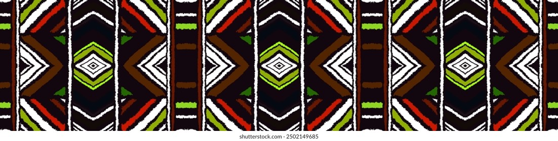 Diagonal ikat stripes. Zigzag pattern seamless. Geometric chevron abstract illustration, wallpaper. Tribal ethnic vector texture. Aztec style. Folk embroidery. Indian, Scandinavian, African rug.