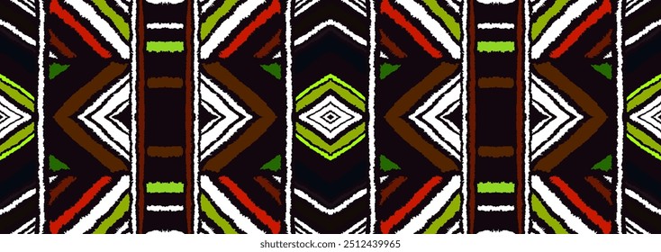 Diagonal ikat stripes. Zigzag pattern seamless. Geometric chevron abstract illustration, wallpaper. Tribal ethnic vector texture. Aztec style. Folk embroidery. Indian, Scandinavian, African rug.