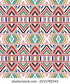 Listras de ikat diagonais. Padrão em ziguezague sem emenda. Geometric chevron ilustração abstrata, papel de parede. Textura de vetores étnicos tribais. Estilo asteca. Bordado popular. tapete indiano, escandinavo, africano.