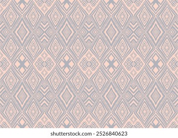 Diagonal ikat stripes. Zigzag pattern seamless. Geometric chevron abstract illustration, wallpaper. Tribal ethnic vector texture. Aztec style. Folk embroidery. Indian, Scandinavian, African rug.
