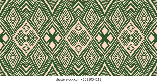 Diagonal ikat stripes. Zigzag pattern seamless. Geometric chevron abstract illustration, wallpaper. Tribal ethnic vector texture. Aztec style. Folk embroidery. Indian, Scandinavian, African rug.