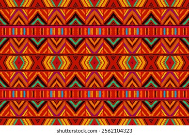 Diagonal ikat stripes. Zigzag pattern seamless. Geometric chevron abstract illustration, wallpaper. Tribal ethnic vector texture. Aztec style. Folk embroidery. Indian, Scandinavian, African rug.