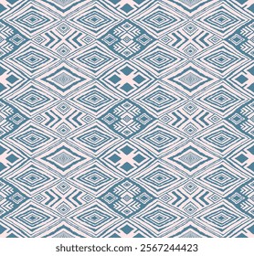 Diagonal ikat stripes. Zigzag pattern seamless. Geometric chevron abstract illustration, wallpaper. Tribal ethnic vector texture. Aztec style. Folk embroidery. Indian, Scandinavian, African rug.