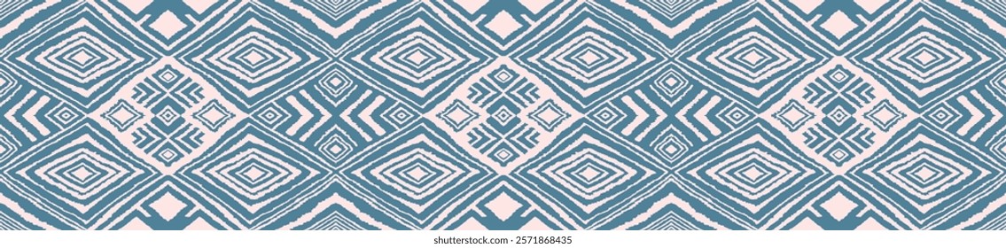 Diagonal ikat stripes. Zigzag pattern seamless. Geometric chevron abstract illustration, wallpaper. Tribal ethnic vector texture. Aztec style. Folk embroidery. Indian, Scandinavian, African rug.