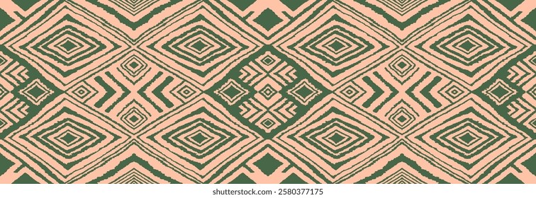 Diagonal ikat stripes. Zigzag pattern seamless. Geometric chevron abstract illustration, wallpaper. Tribal ethnic vector texture. Aztec style. Folk embroidery. Indian, Scandinavian, African rug.