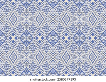 Diagonal ikat stripes. Zigzag pattern seamless. Geometric chevron abstract illustration, wallpaper. Tribal ethnic vector texture. Aztec style. Folk embroidery. Indian, Scandinavian, African rug.