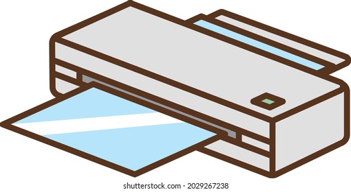 Diagonal illustration of a white laminator