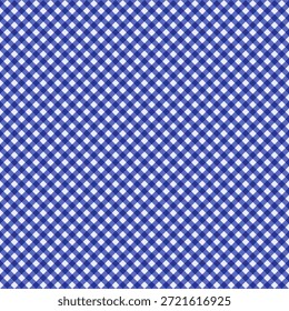 Diagonal Indigo Denim Azul Gingham Patrón sin costuras. Textura a cuadros de los pantalones vaqueros sesgados.