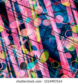 Diagonal intersecting lines, stripes and ovals. Paint seamless texture. Abstract vector background for web page, banners backdrop, fabric, home decor, wrapping