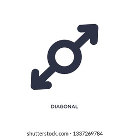 diagonal isolated icon. Simple element illustration from arrows 2 concept. diagonal editable logo symbol design on white background. Can be use for web and mobile.