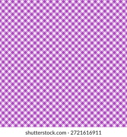 Diagonal Lavanda Roxo Gingham Padrão Sem Costura. Polarização Doce Xadrez Textura.