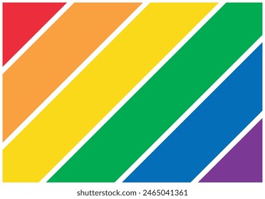 Diagonal LGBTQ+ pride flag background.