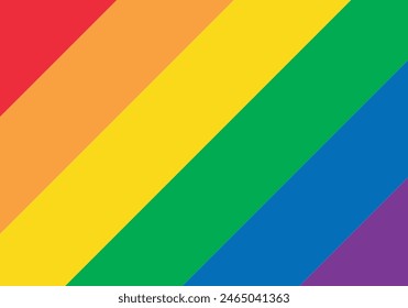 Diagonal LGBTQ+ pride flag background.