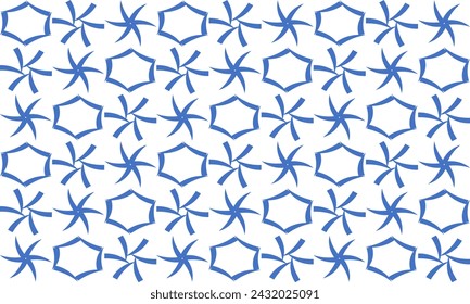 diagonal line blue yellow hexagon flower star pattern design for fabric print, line patter screening, repeat seamless patter
