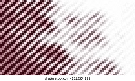 Diagonal line halftone gradient – abstract maroon and white vector texture.