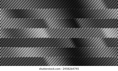 Diagonal Line Halftone Gradient Effect Pattern. Vertical Straight Lines Background. Black and White Abstract Texture with Parallel Stripes Thick to Thin. Vector Illustration.