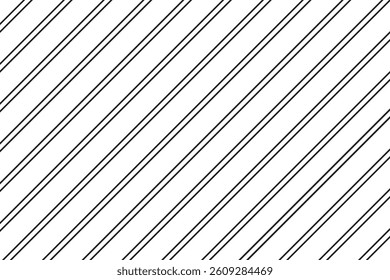 Diagonal line outline. Sparse black stripes. Clean white backdrop. Vector minimal arrangement.