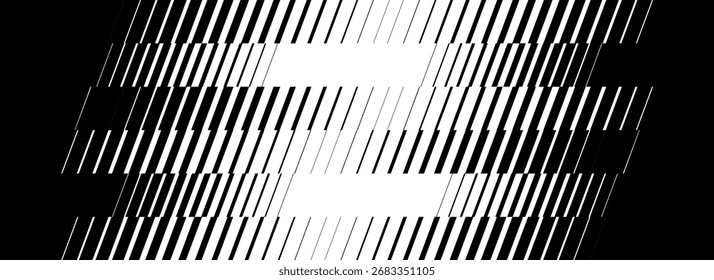 Diagonal line pattern, modern black and white abstract gradient striped background vector illustration.