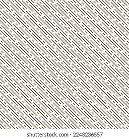 Diagonal line seamless pattern. Simple vector texture with thin inclined lines, stripes. Black and white abstract geometric background. Minimal monochrome repeat design for decor, print, wallpaper