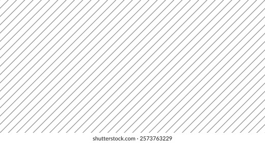 Diagonal line seamless pattern. Slant thin lines. Straight stripe. Repeated white background. Repeating streak. Pinstripe texture for design print. Parallel oblique lattice. Vector illustration