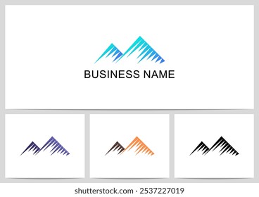 Diagonal Lines Abstract Mountain Logo Design
