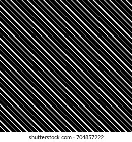 Diagonal lines abstract on black background. Seamless surface pattern design with linear ornament. Angled straight stripes motif. Slanted pinstripe. Striped digital paper for print. Regimental vector.