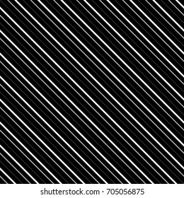 Diagonal lines abstract on black background. Seamless surface pattern design with linear ornament. Angled straight stripes motif. Slanted pinstripe. Striped digital paper for print. Regimental vector.