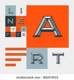 Diagonal lines beveled modern font