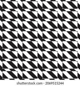 Las líneas diagonales son en blanco y negro. Los rectángulos están dentro del blanco y negro opuesto. Patrón veloz.