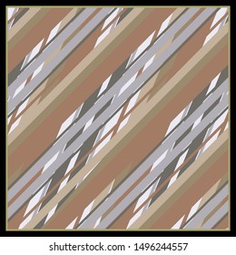 Diagonal lines design for scarf pattern on brown color
