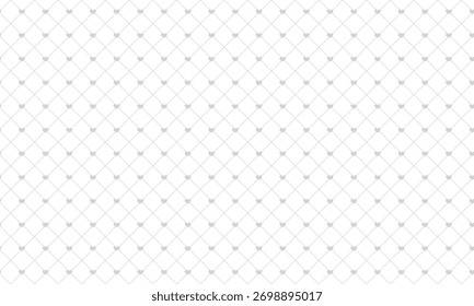 Cuadrícula de líneas diagonales con fondo de corazón