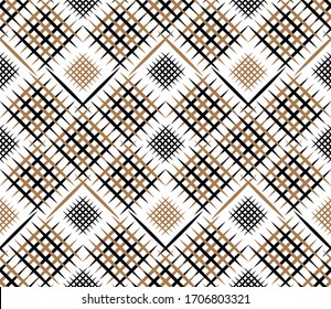 Diagonal lines gride seamless texture, vector fabric pattern background
