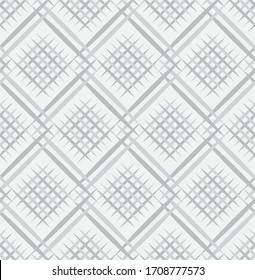 Diagonal lines gride seamless texture, vector fabric pattern background