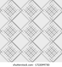 Diagonal lines gride seamless texture, vector pattern background. Tartan scottish black white texture