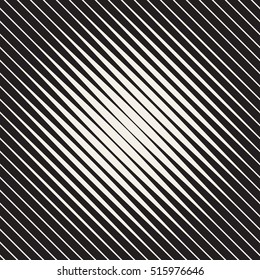 Diagonal Lines Halftone Circular Frame. Abstract Geometric Background Design. Vector Seamless Black and White Pattern.